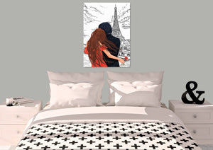 Couple in Paris Canvas Print