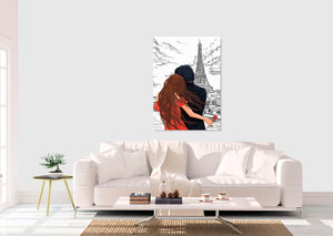 Couple in Paris Canvas Print