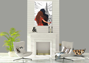 Couple in Paris Canvas Print
