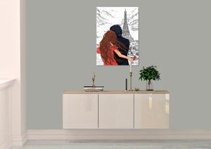 Couple in Paris Canvas Print