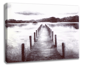 Unique Lake Bridge Canvas Print