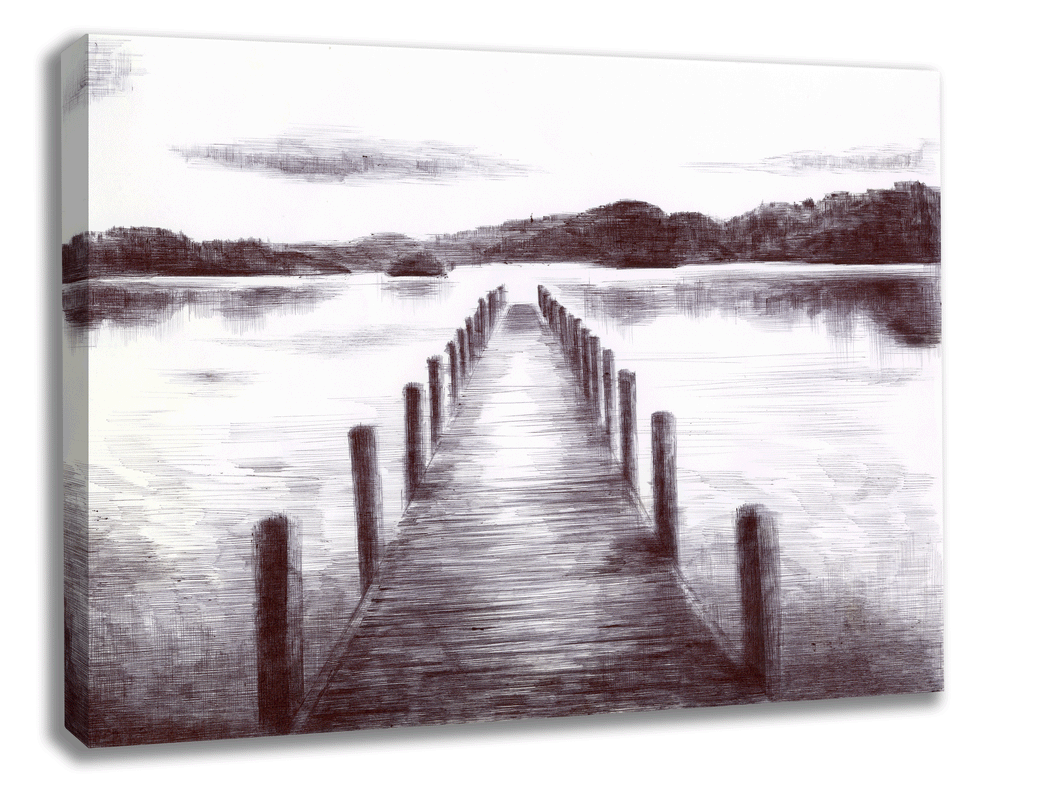 Unique Lake Bridge Canvas Print