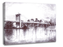 Load image into Gallery viewer, Unique Brooklyn Bridge Night View Canvas Print