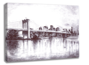 Unique Brooklyn Bridge Night View Canvas Print