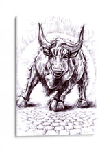 Load image into Gallery viewer, INTALENCE ART Charging Bull Wall Art Décor. Modern Black and White Home Office Canvas Print